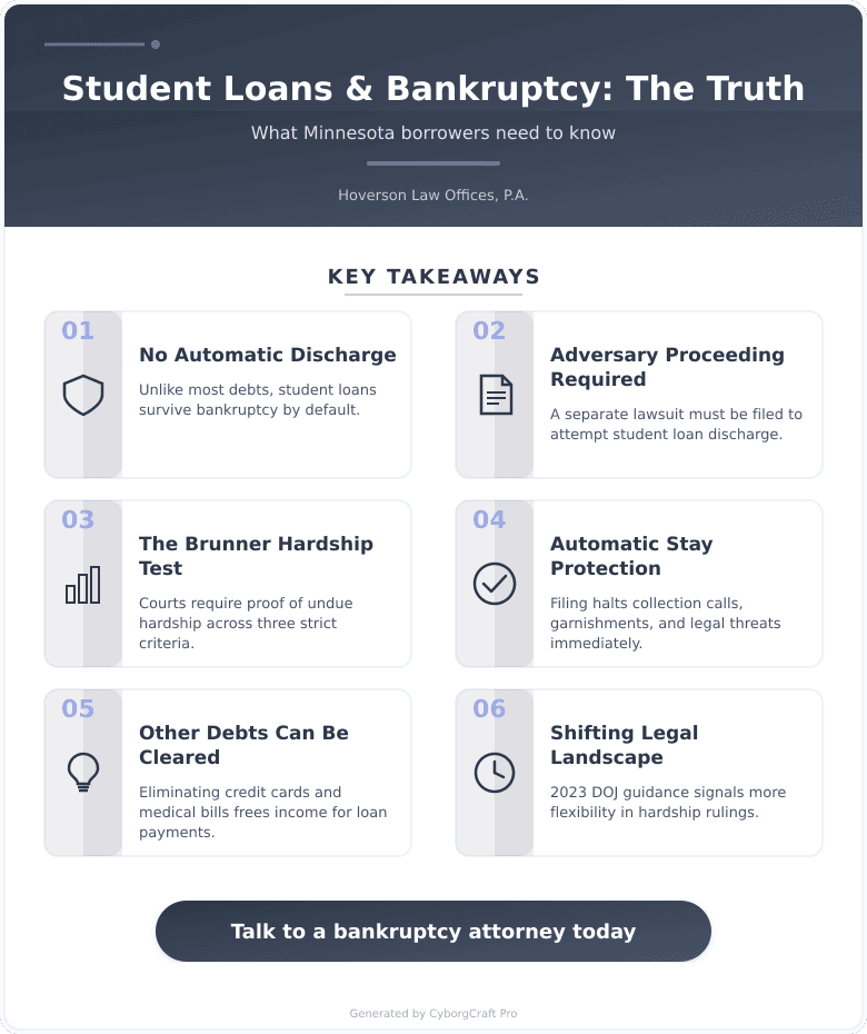 Infographic: What Happens to Your Student Loans If You File for Bankruptcy? The Answer Might Surprise You - Key concepts and takeaways